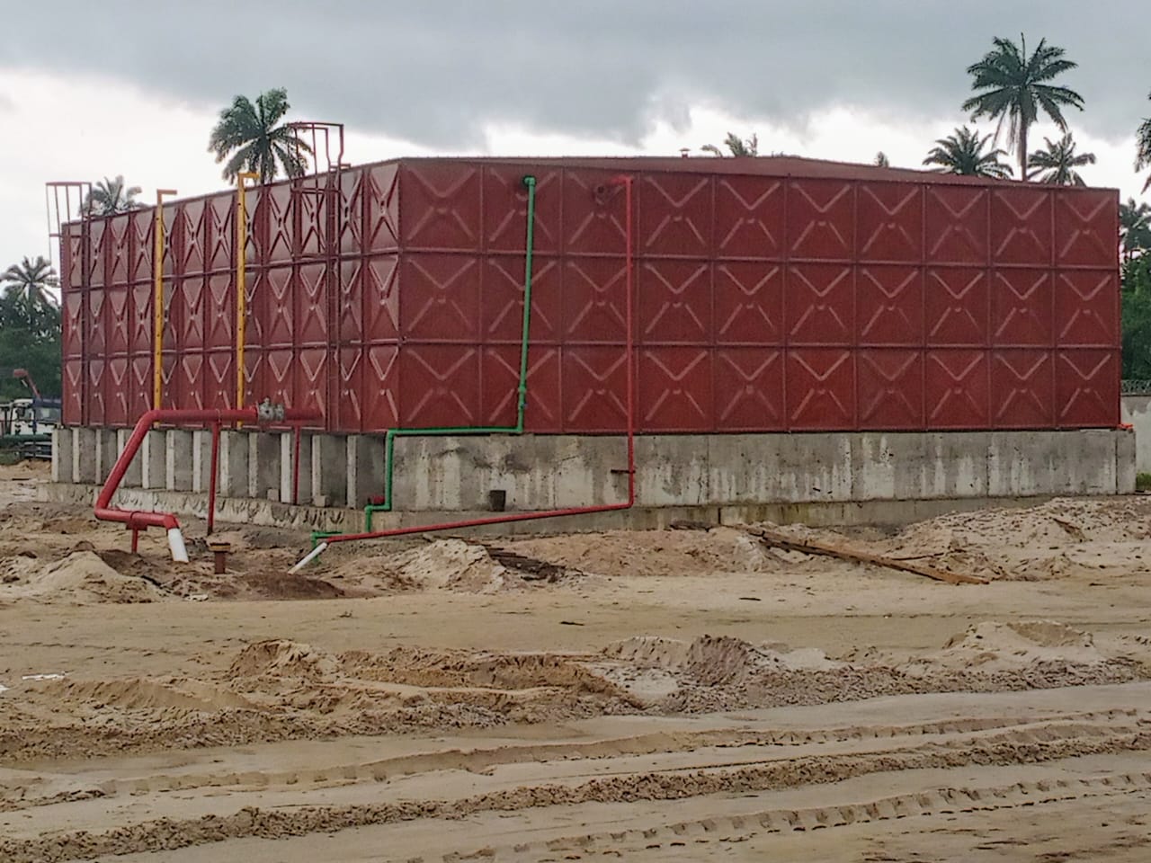 Pressed Steel Water Storage Tank Installation 5